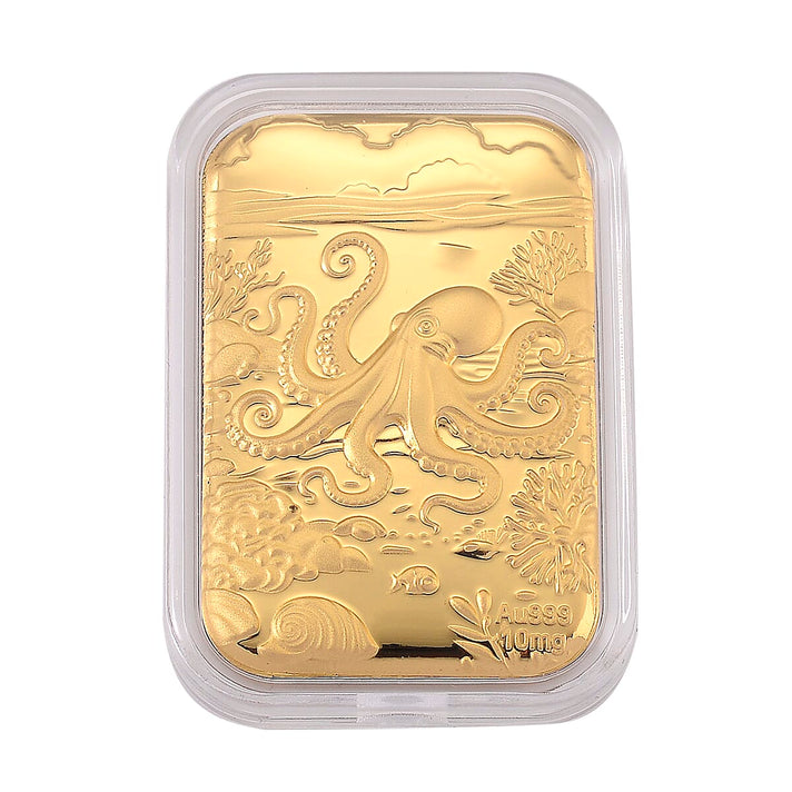 24K Yellow Gold  (99.99% Purity) Octopus Embossed Collectable (39.65 x 25.70 MM) 8328251 1