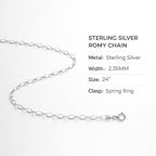 Close Out Deal - Sterling Silver Romy Chain with Spring Ring Clasp