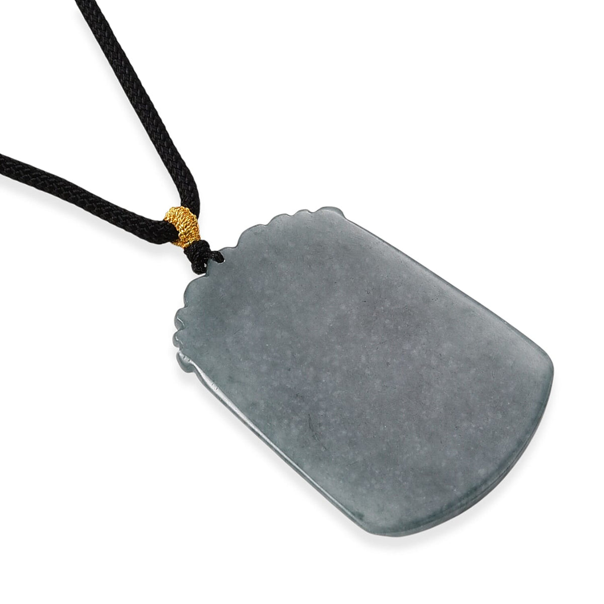 Natural Type A Jadeite Jade Stone Zodiac Ox Necklace with Cotton Thread (Size 26 Adjustable) 60.00 Ct. V32569183 4