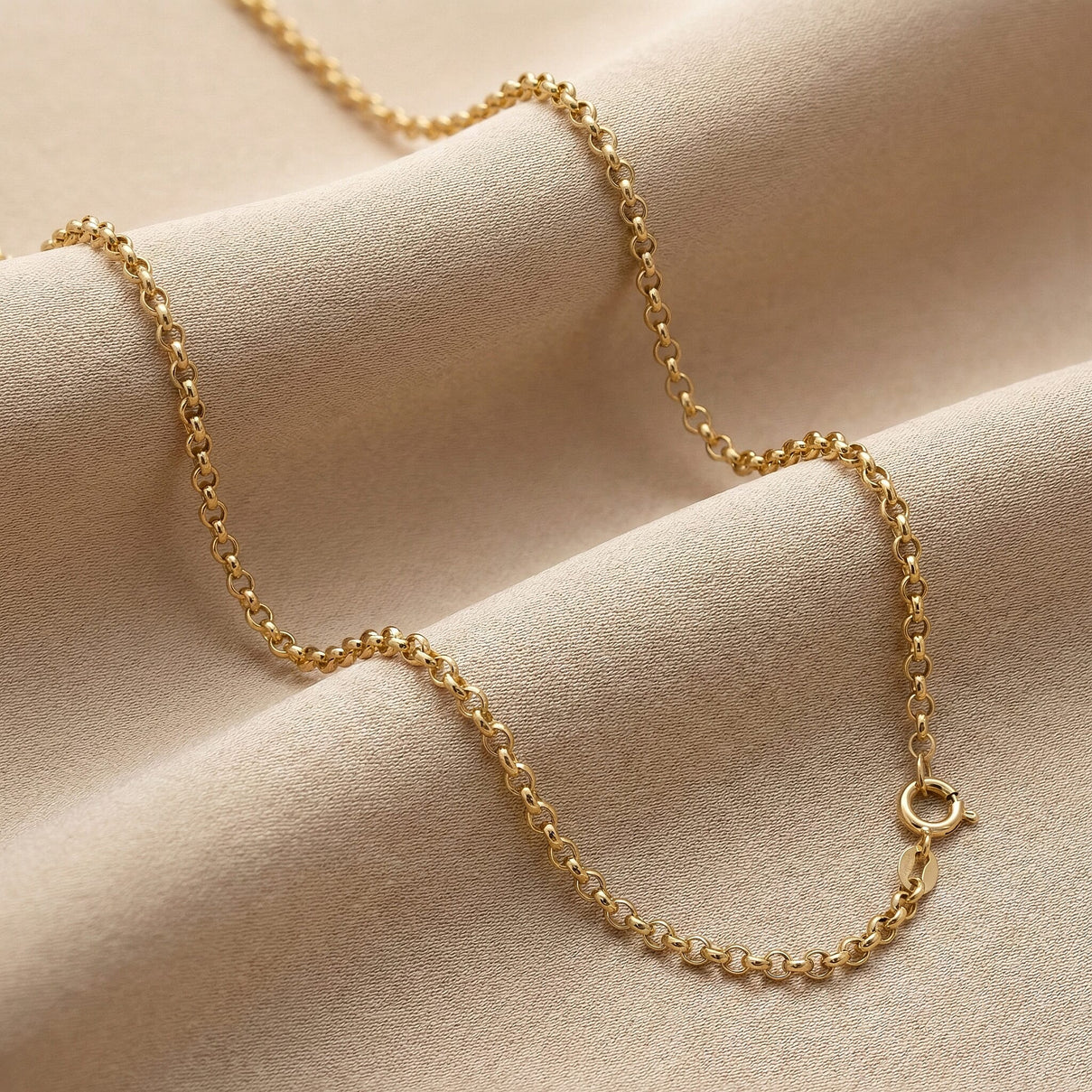 9K Yellow Gold 1.6MM Round Belcher Necklace with Spring Ring Clasp 18 Inch 8343676 1