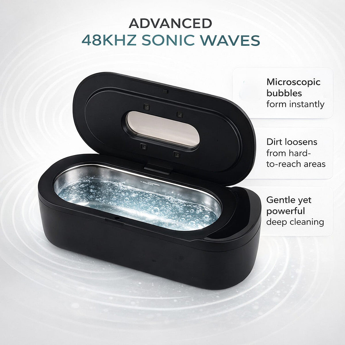 SC-200 Ultrasonic Jewellery Cleaner - 48kHz Professional Sonic Cleaner for Glasses &amp; Watches with 50ml Solution &amp; Dual Timers  (400mL) V32707015 2