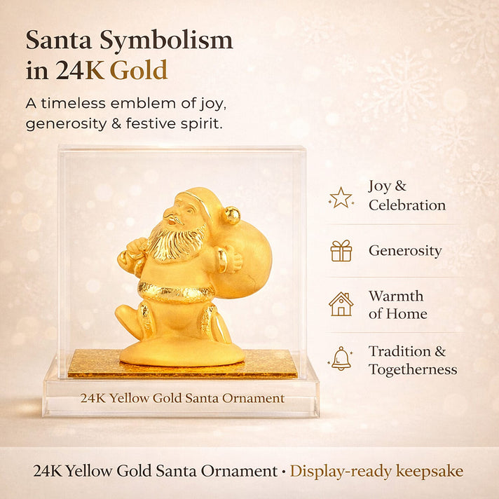 24K Yellow Gold Santa Claus Ornament 8355711 2