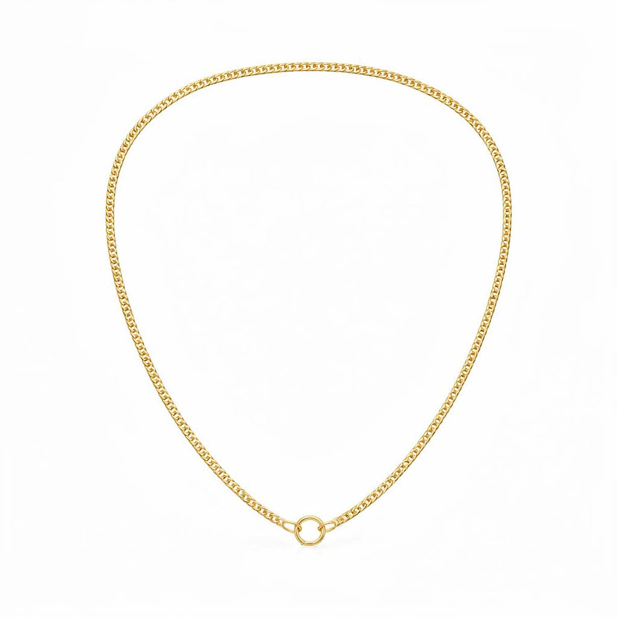 Sterling Silver 1.15MM Diamond-Cut Curb Chain in Yellow Gold Plating with Spring Ring Clasp (Size 16)* 8355870 0