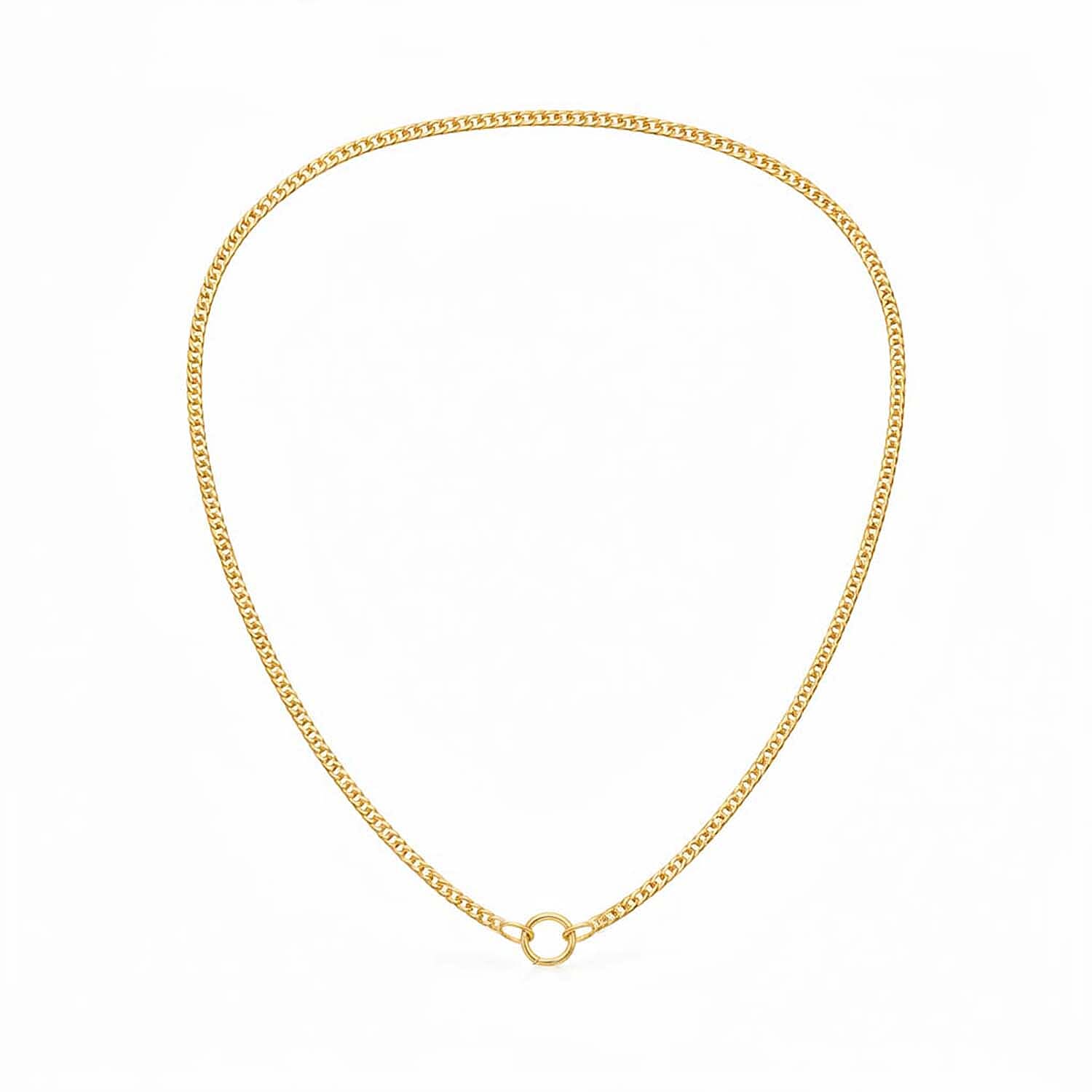 Sterling Silver 1.15MM Diamond-Cut Curb Chain in Yellow Gold Plating with Spring Ring Clasp (Size 16)* 8355870 0