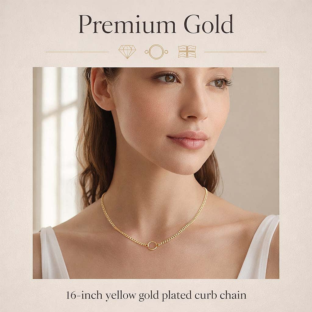 Sterling Silver 1.15MM Diamond-Cut Curb Chain in Yellow Gold Plating with Spring Ring Clasp (Size 16)* 8355870 6