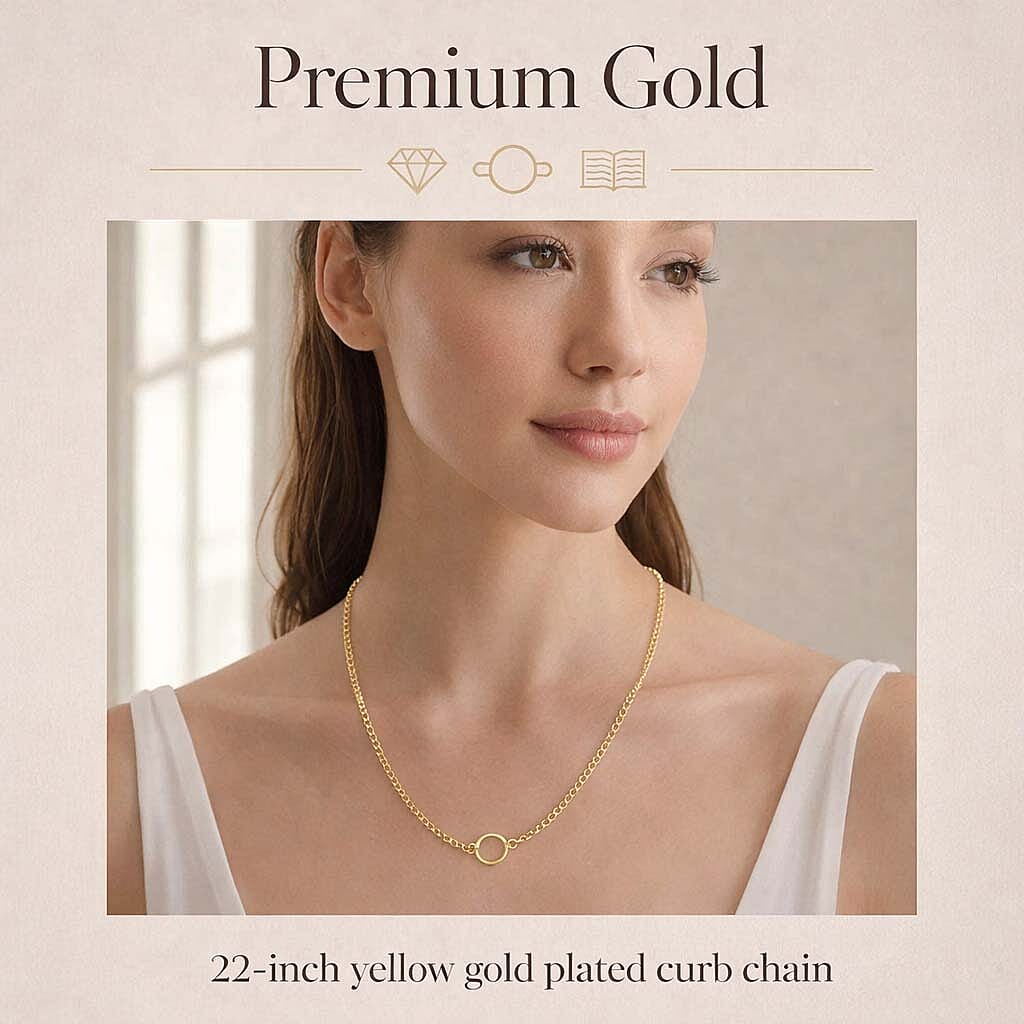 Sterling Silver 1.15MM Diamond-Cut Curb Chain in Yellow Gold Plating with Spring Ring Clasp (Size 22)* V32734339 6
