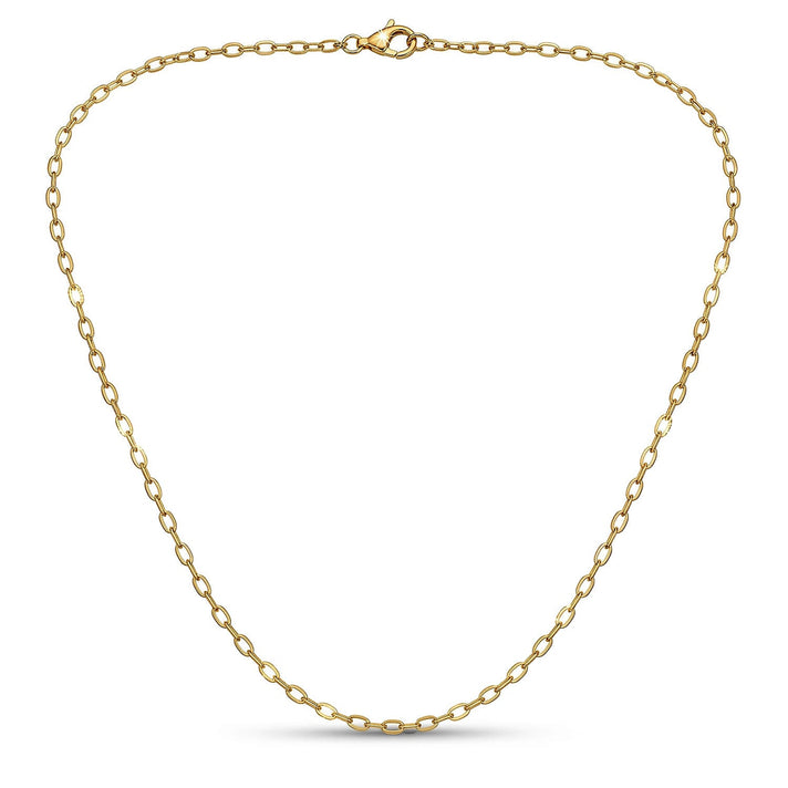 Italian Closeout Sterling Silver 2.25MM Romy Chain with Spring Ring Clasp in Yellow Gold Plating 18 Inch 8355976 1
