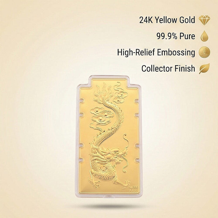 24K Yellow Gold (99.9% Gold Purity) Dragon Embossed Foil 8356054 2