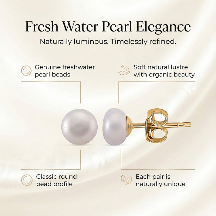 Peacock Freshwater Pearl Beads (7-8MM) Earring with Push Back in Gold Tone 8356059 2
