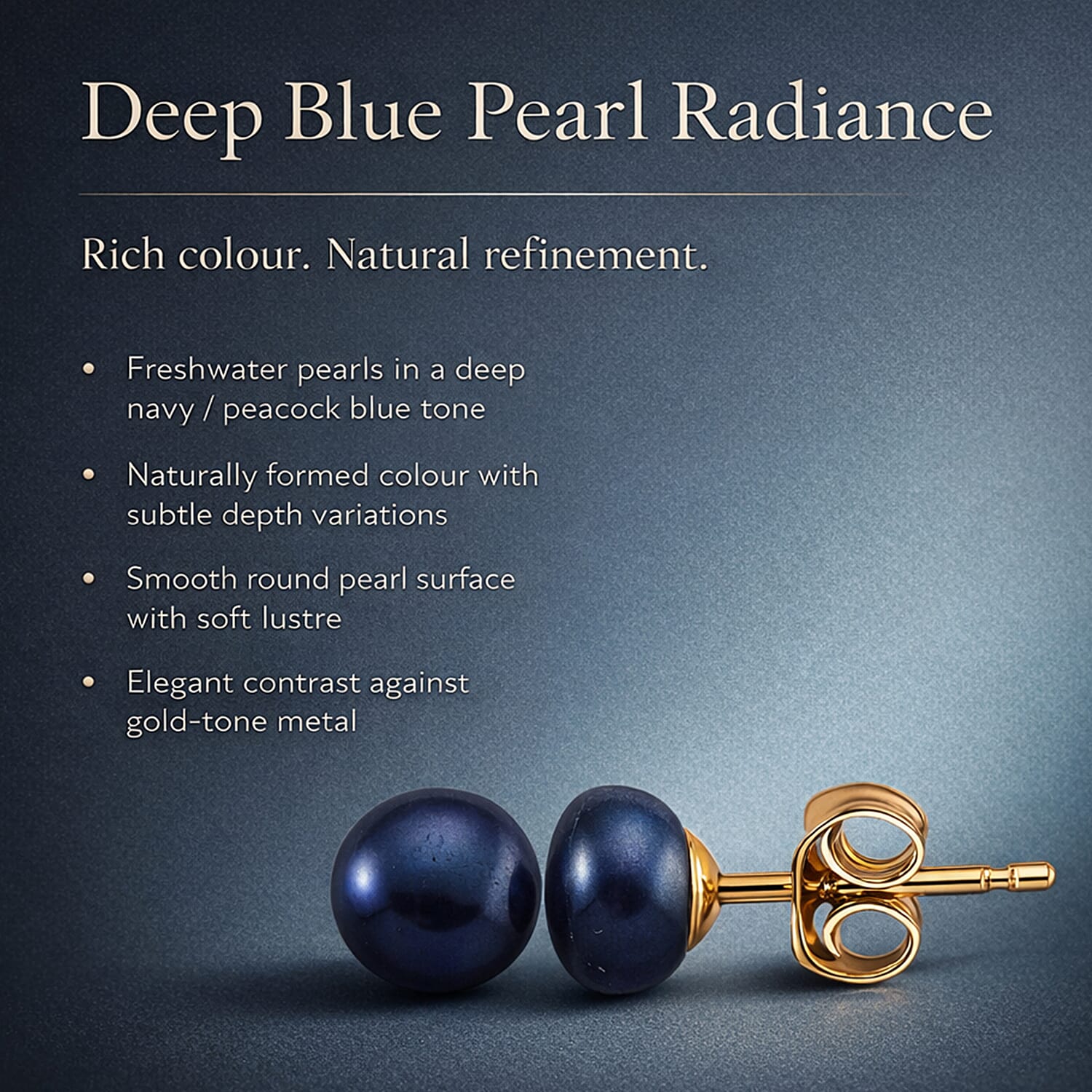 Peacock Freshwater Pearl Beads (7-8MM) Earring with Push Back in Gold Tone 8356059 2