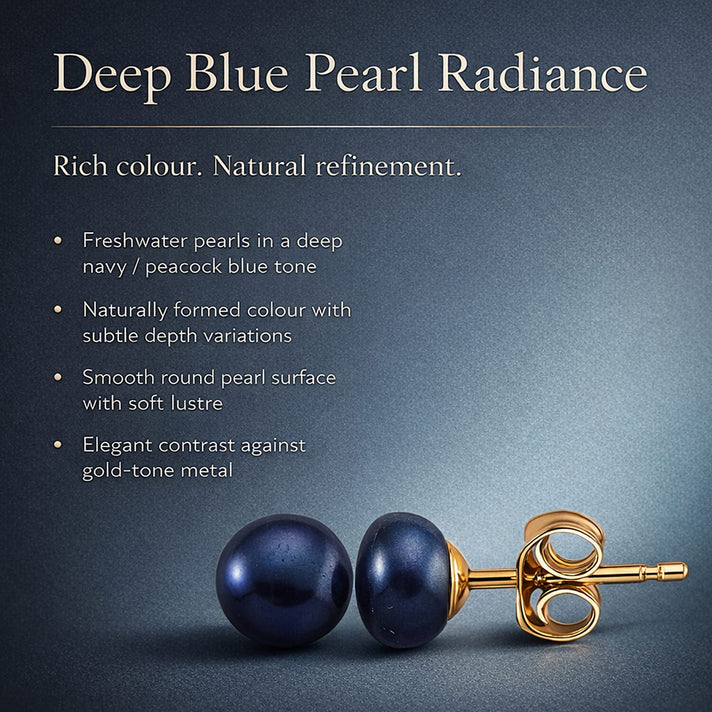 Peacock Freshwater Pearl Beads (7-8MM) Earring with Push Back in Gold Tone 8356059 2