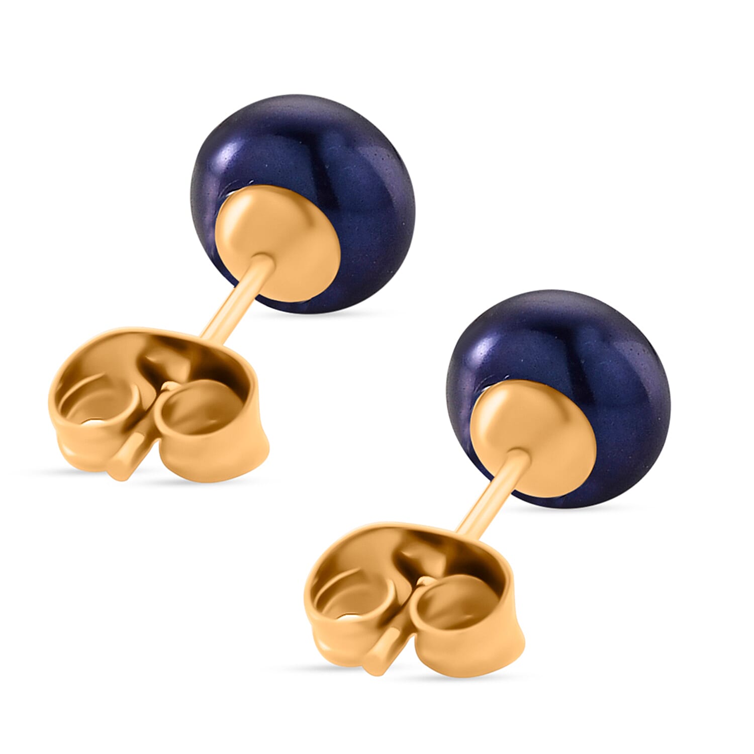 Peacock Freshwater Pearl Beads (7-8MM) Earring with Push Back in Gold Tone 8356059 6