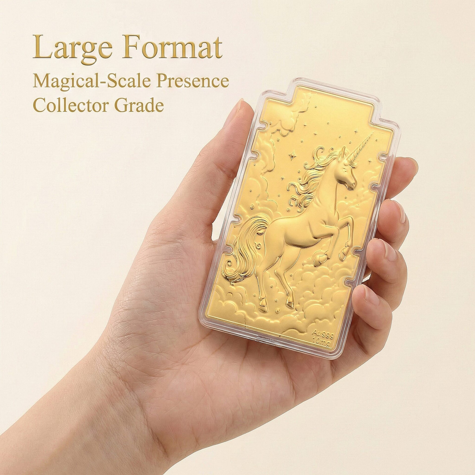 24K Yellow Gold (99.9% Purity) Large Unicorn Embossed Collectable - Representing Purity, Freedom &amp; Magical Strength 8356065 5