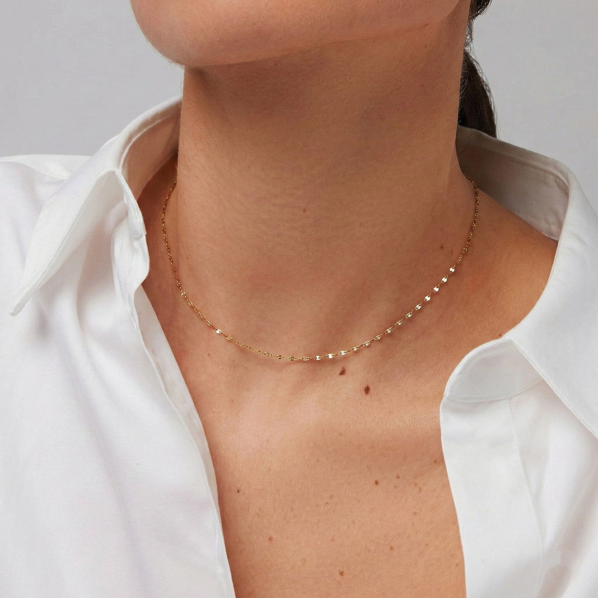 9K Yellow Gold Sparkle Forzatina Necklace (Size - 16) with Spring Ring Clasp 8356203 2