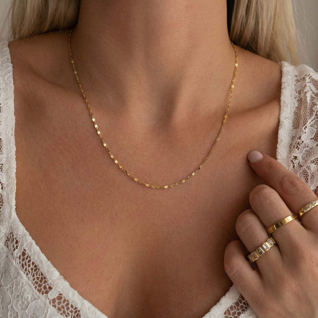 9K Yellow Gold 1.6MM Sparkle Forzatina Necklace with Spring Ring Clasp 18 Inch 8356398 1