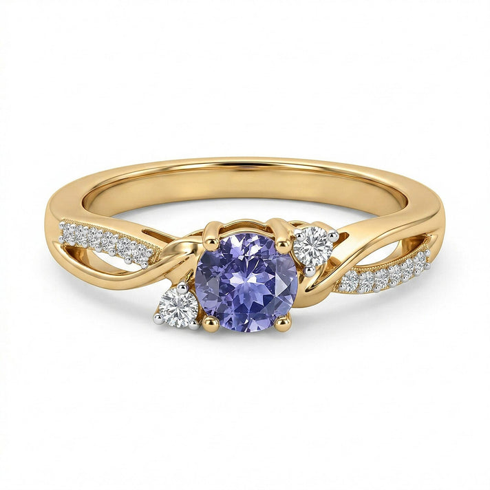 Always You Red Garnet Birthstone Solitaire Promise Ring with Moissanite Accents in 925 Sterling Silver 18K Gold Vermeil Plated 8587941 1