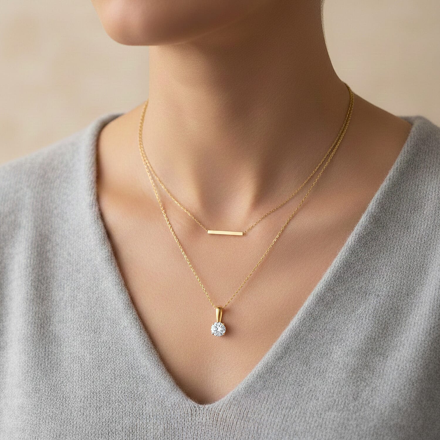 9K Yellow Gold Certified Lab Grown Diamond (VVS-E) Heart and Arrow Pendant 1 Ct. 8360259 2
