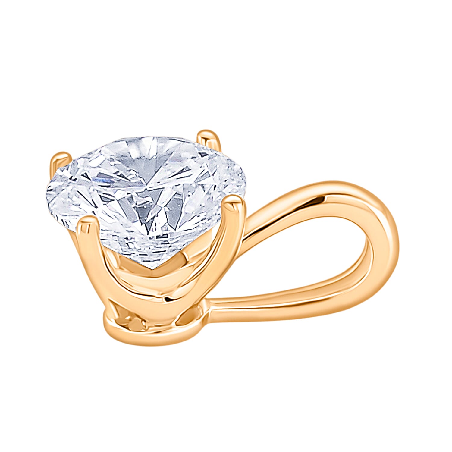 9K Yellow Gold Certified Lab Grown Diamond (VVS-E) Heart and Arrow Pendant 1 Ct. 8360259 5