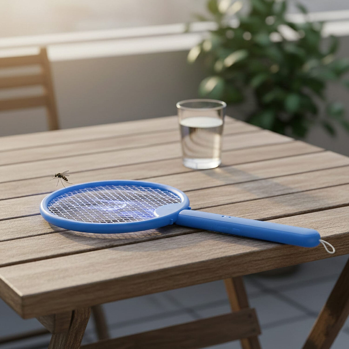 3-in-1 Folding Electric Mosquito Swatter - USB Rechargeable 500mAh, 2-3 Hour Battery (45 X 23 CM) - Blue 8363246 7