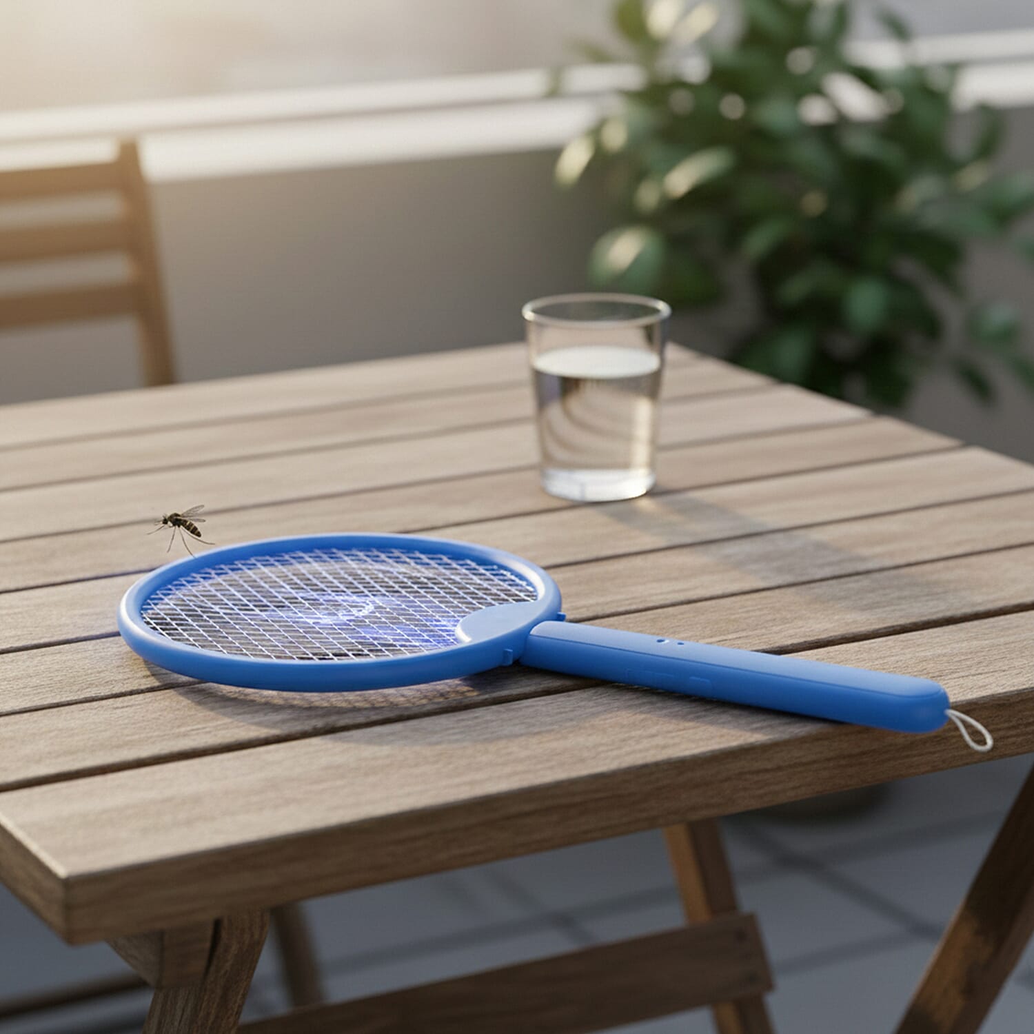 3-in-1 Folding Electric Mosquito Swatter - USB Rechargeable 500mAh, 2-3 Hour Battery (45 X 23 CM) - Blue 8363246 7