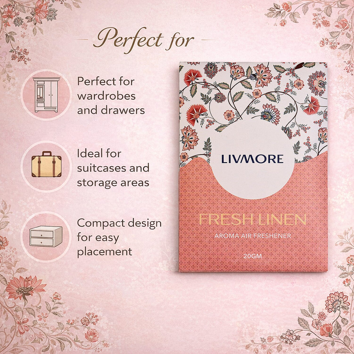 Livmore Set of 10 Fresh Linen Fragrance Sachets (Size 8 x 9Cm) 8373672 3