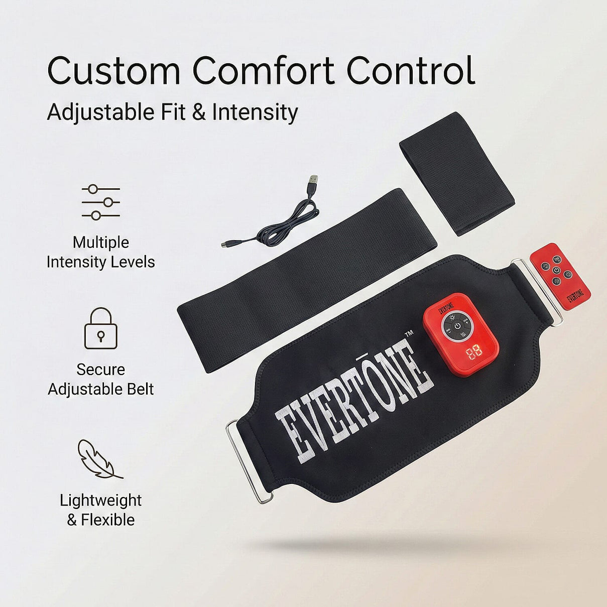 THE ULTIMATE FITNESS &amp; TONING DEVICE - Evertone 3 in 1 Tone and Tight Belt With Red &amp; Infra Red Light, EMS &amp; Heat Therapy Therapeutic Device 8374176 1