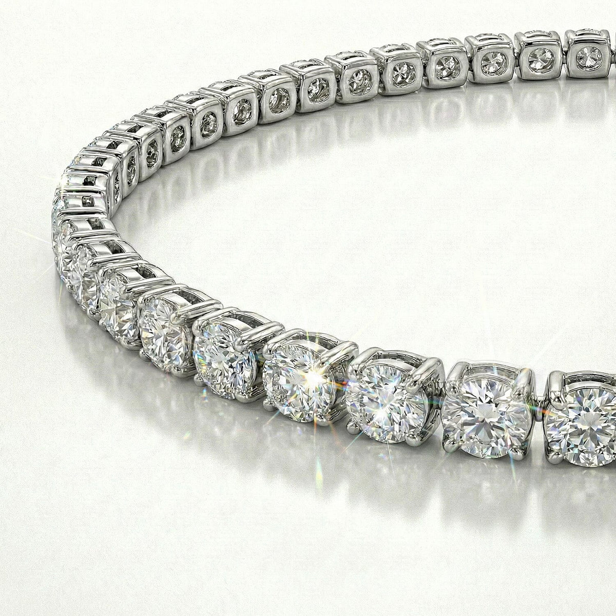 D'Joy Moissanite Line Bracelet (Size 7) in Rhodium Overlay Sterling Silver 2.88 Ct. V32609547 8