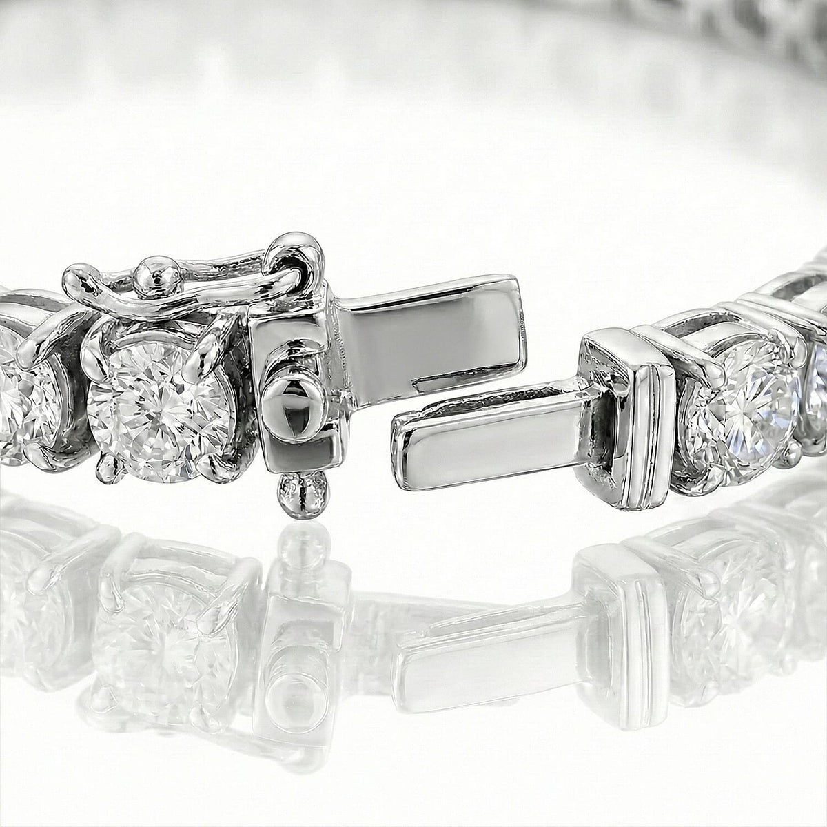 D'Joy Moissanite Line Bracelet (Size 7.5) in Rhodium Overlay Sterling Silver 3.12 Ct. V32580271 6