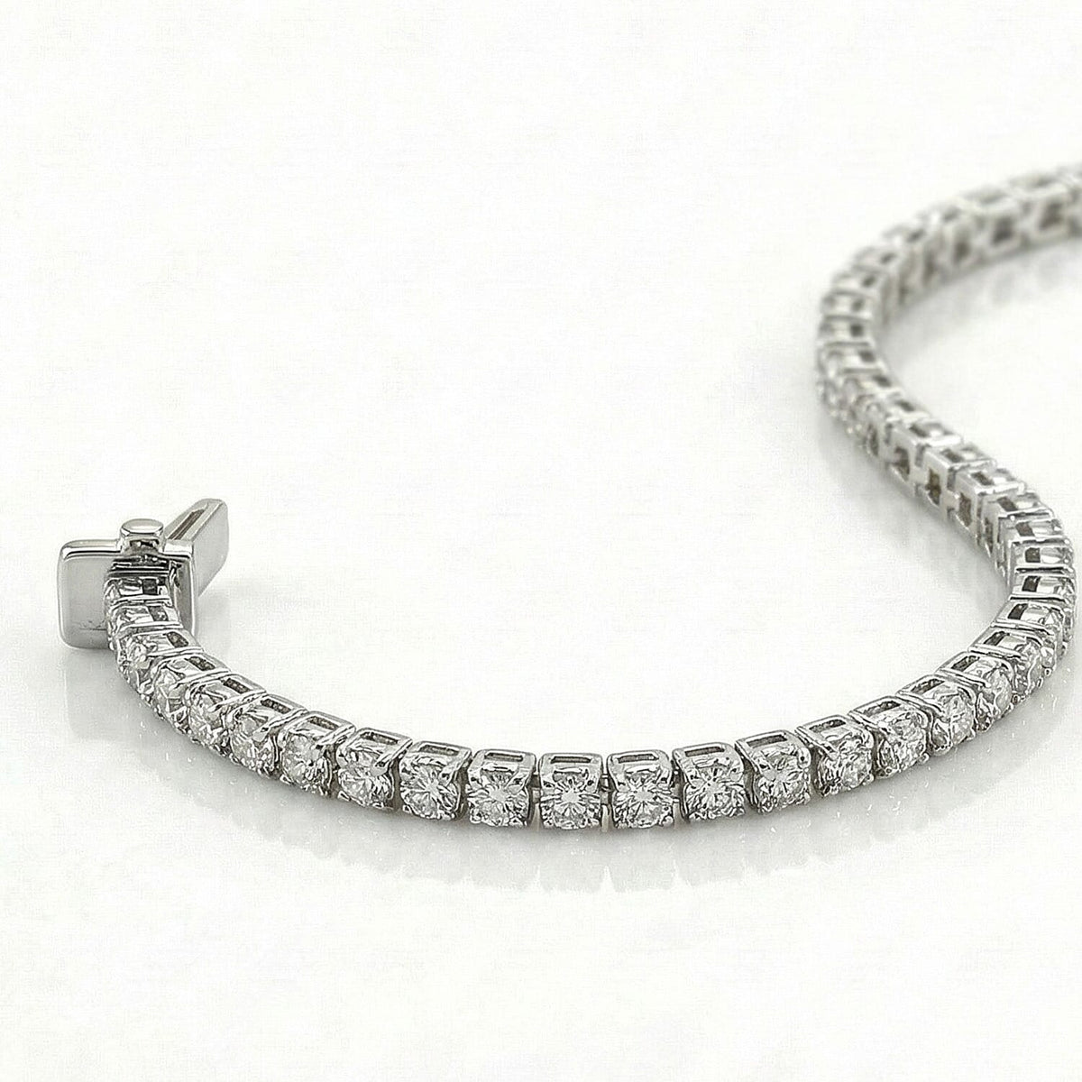 D'Joy Moissanite Line Bracelet (Size 7.5) in Rhodium Overlay Sterling Silver 3.12 Ct. V32580271 7
