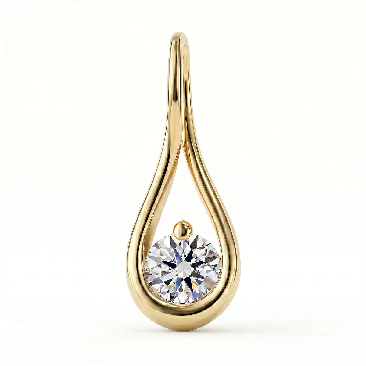 LUXURIANT Lab Grown Diamond SI G-H Solitaire Pendant in Yellow Gold Plated Sterling Silver 8375587 0