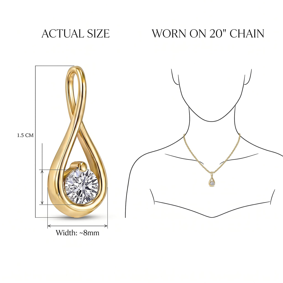LUXURIANT Lab Grown Diamond SI G-H Solitaire Pendant in Yellow Gold Plated Sterling Silver 8375587 6