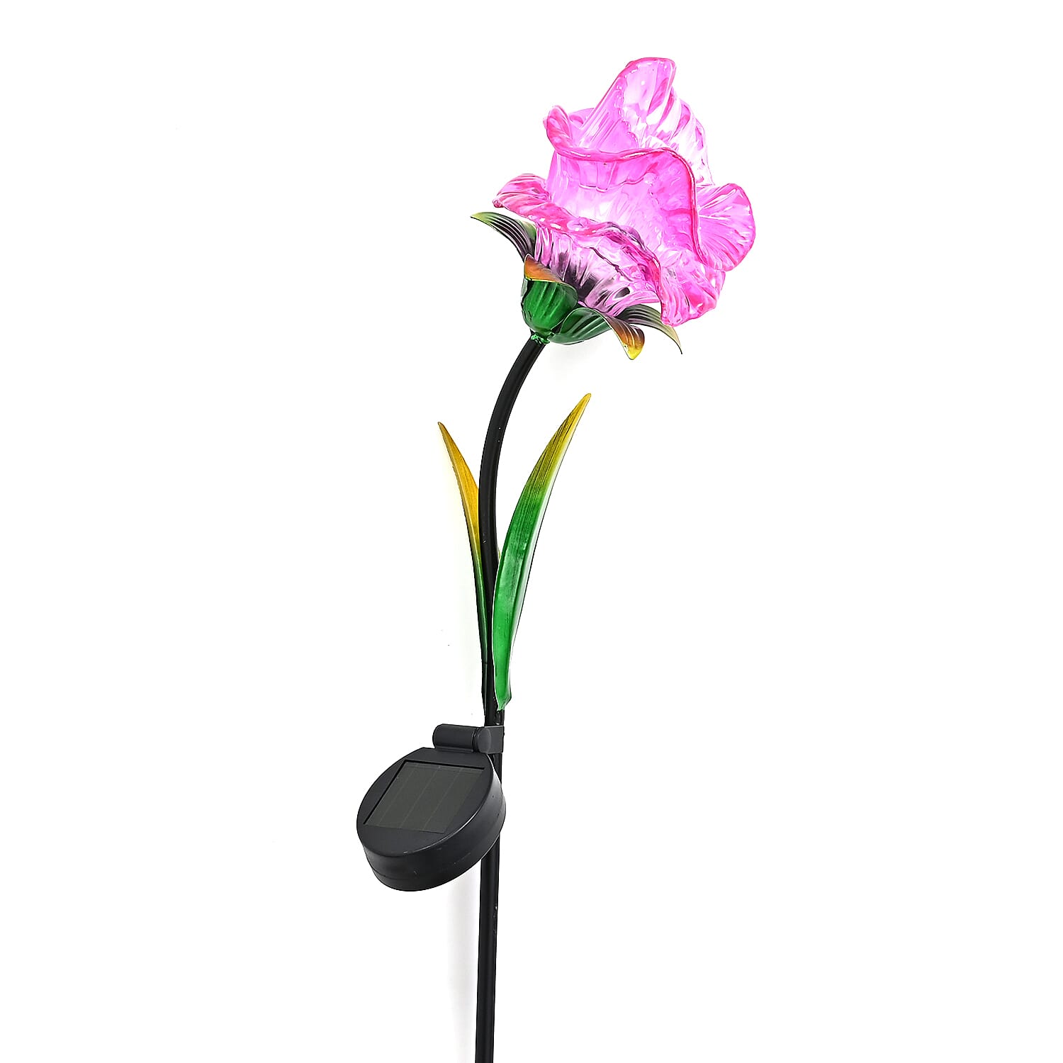 LIVMORE Solar Powered Artificial Flower LED Lights With Metal Garden Stake - Pink 8377609 4