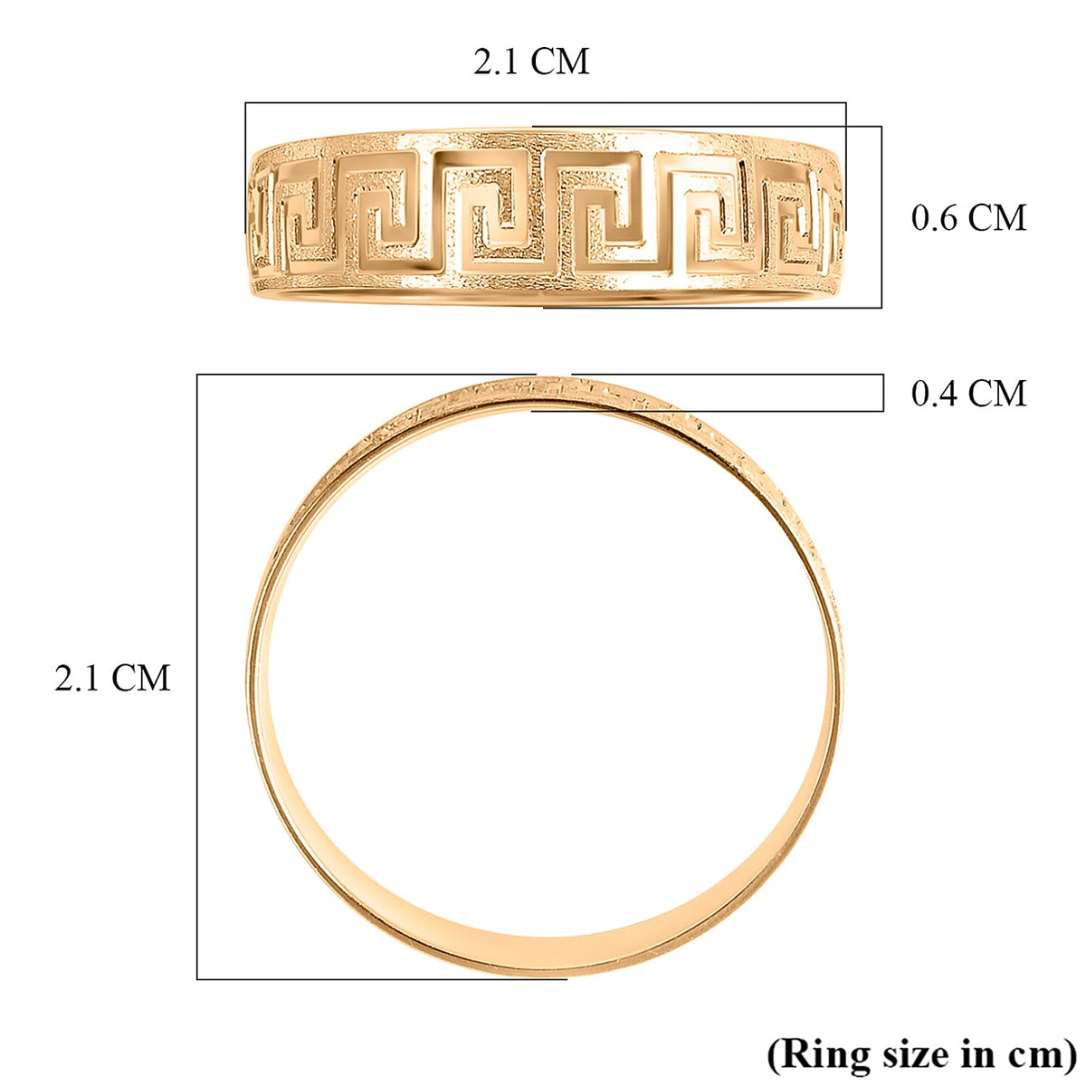 9K Yellow Gold Greek Key Ring 8412130 7