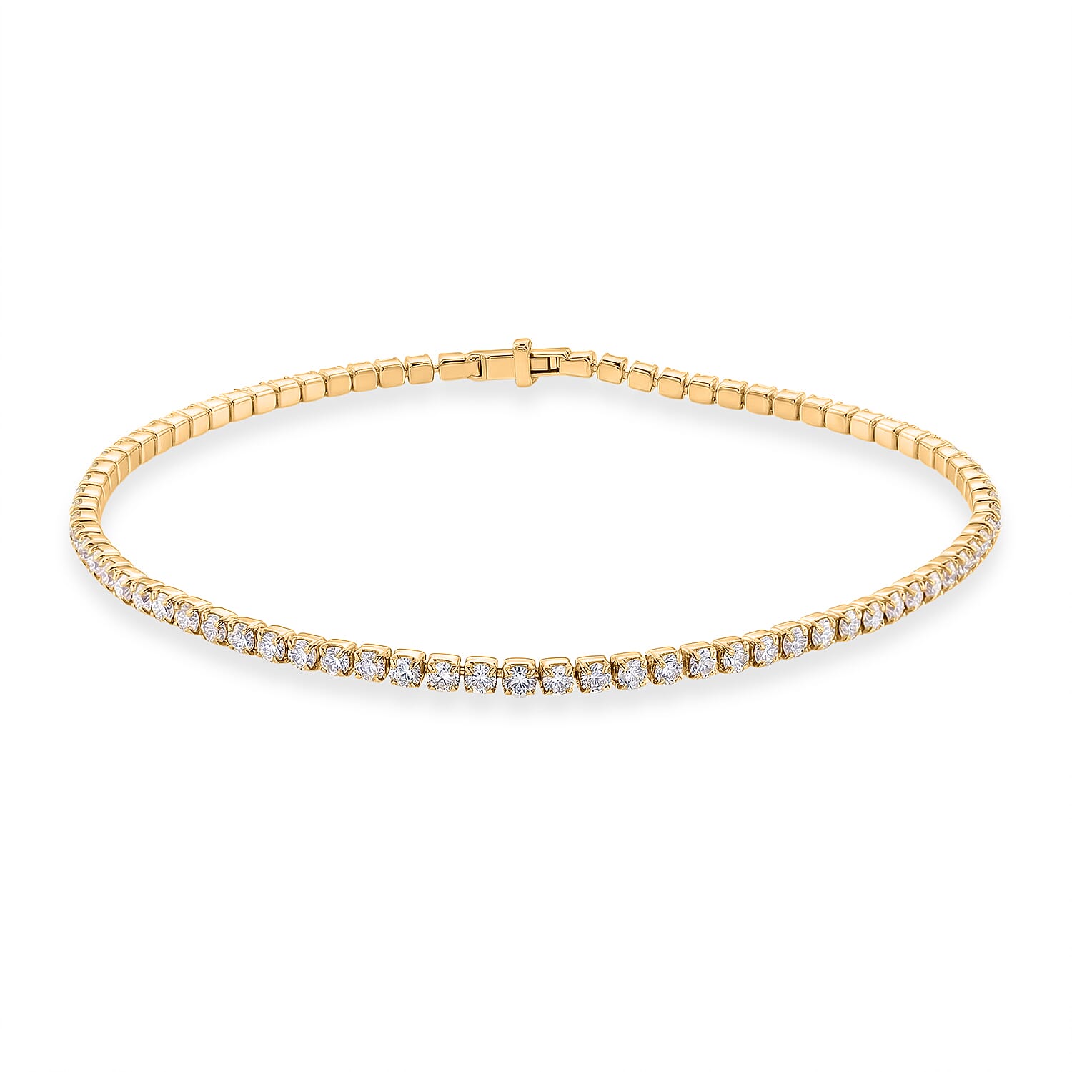 D'Joy Moissanite Tennis Bracelet (Size - 7) in Yellow Gold Overlay Sterling Silver 8416435 0