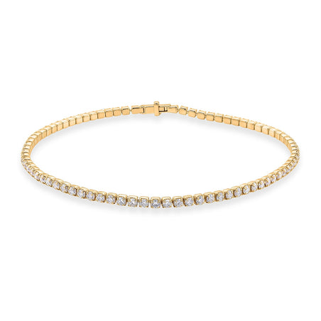 D'Joy - Moissanite Tennis Bracelet (Size - 7) with Lobster Clasp in Yellow Gold Plated Sterling Silver 2.20 Ct. 8416435 1
