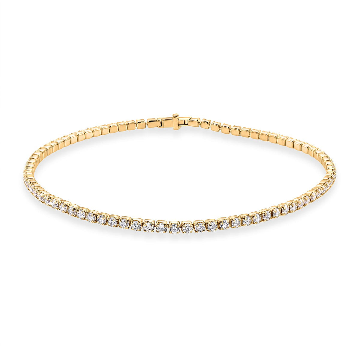 D'Joy - Moissanite Tennis Bracelet (Size - 8) with Lobster Clasp in Yellow Gold Plated Sterling Silver 2.60 Ct. V32605156 0