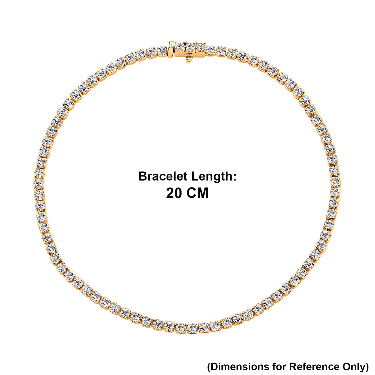 D'Joy - Moissanite Tennis Bracelet (Size - 8) with Lobster Clasp in Yellow Gold Plated Sterling Silver 2.60 Ct. V32605156 5