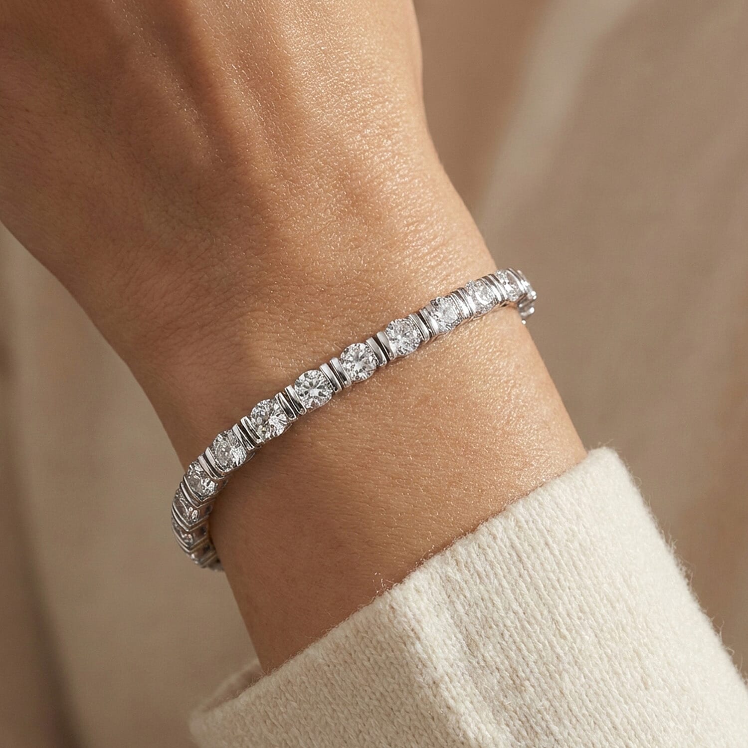 D'Joy 7.75 Ct. Moissanite Tennis Bracelet with GB Lock Box in Rhodium Overlay Sterling Silver 7.5 Inch 8419135 5