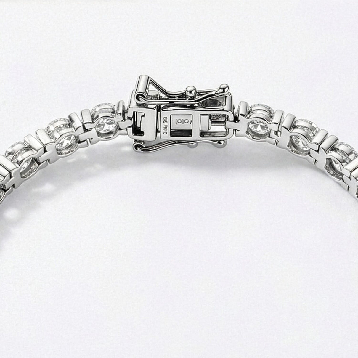 D'Joy 7.75 Ct. Moissanite Tennis Bracelet with GB Lock Box in Rhodium Overlay Sterling Silver 7.5 Inch 8419135 6