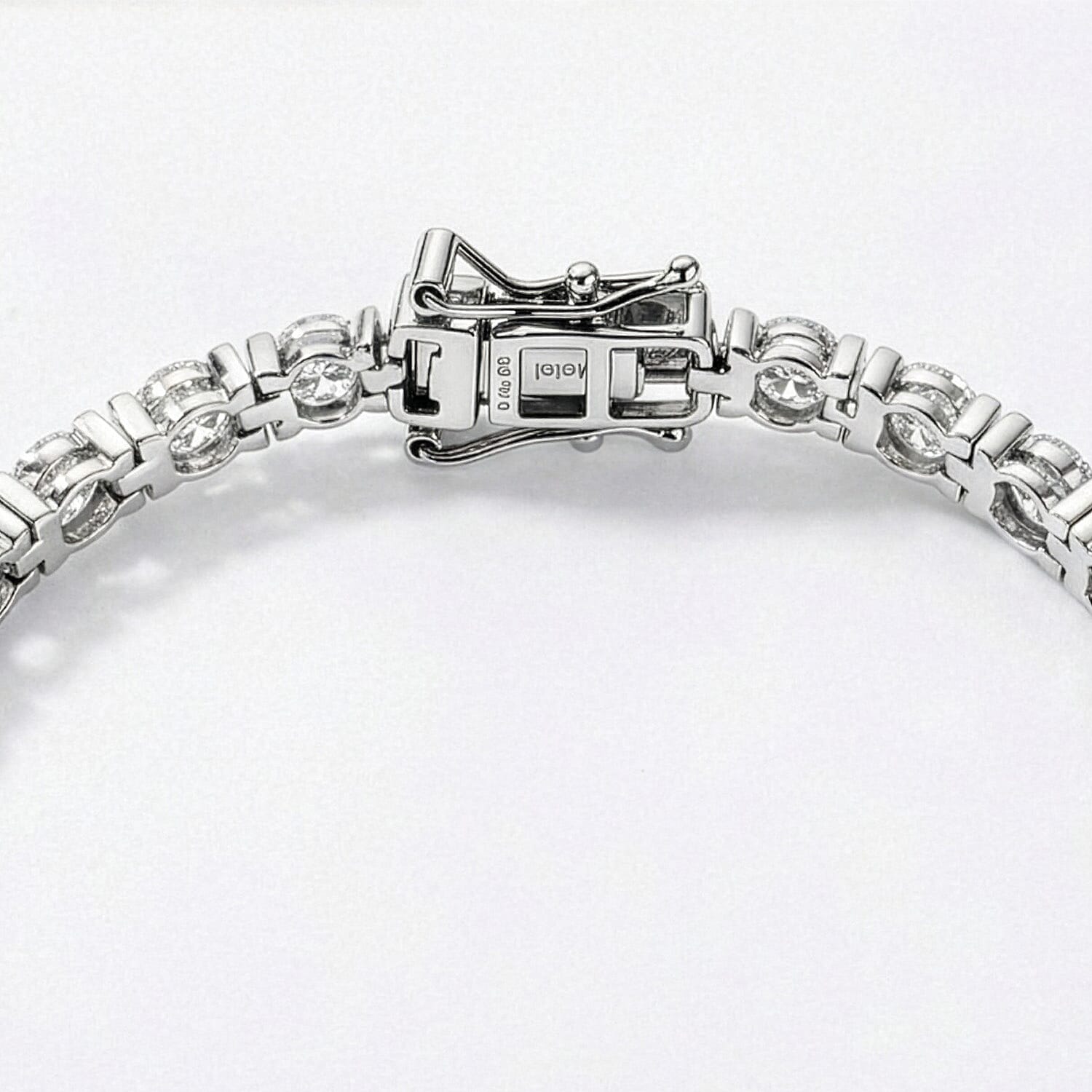 D'Joy 7.75 Ct. Moissanite Tennis Bracelet with GB Lock Box in Rhodium Overlay Sterling Silver 7.5 Inch 8419135 6