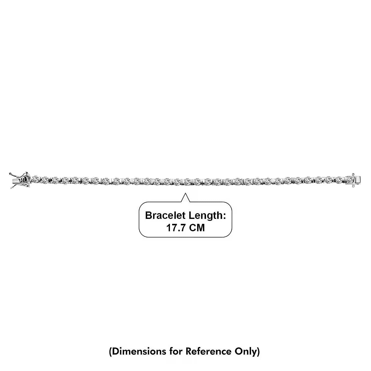 D'Joy 7.75 Ct. Moissanite Tennis Bracelet with GB Lock Box in Rhodium Overlay Sterling Silver 7.5 Inch 8419135 7