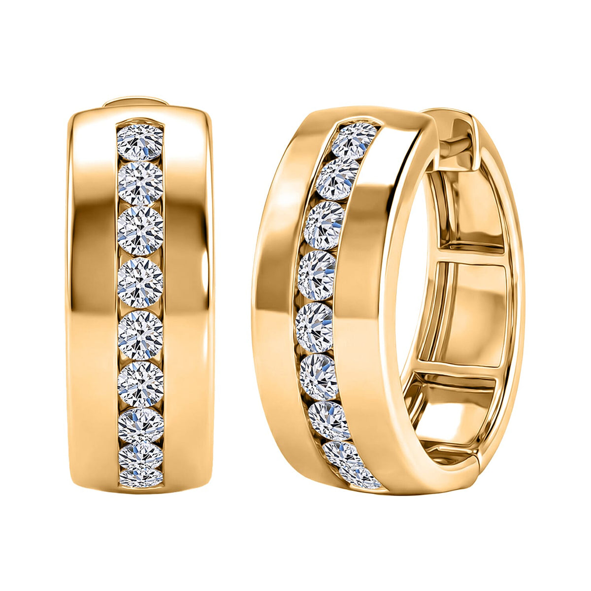 LUXURIANT 1 Ct. Lab Grown Diamond Hoop Earring in 18K Vermeil Yellow Gold Plated Sterling Silver (SI-GH) 8420422 0