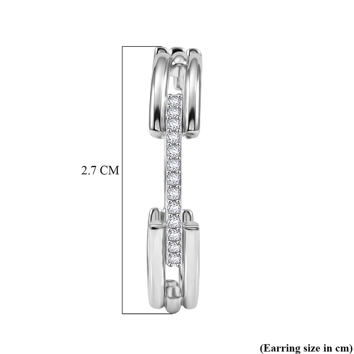 LUXURIANT Lab Grown Diamond Full Hoop Earring in Rhodium Overlay Sterling Silver (SI-G-H) 8422308 6