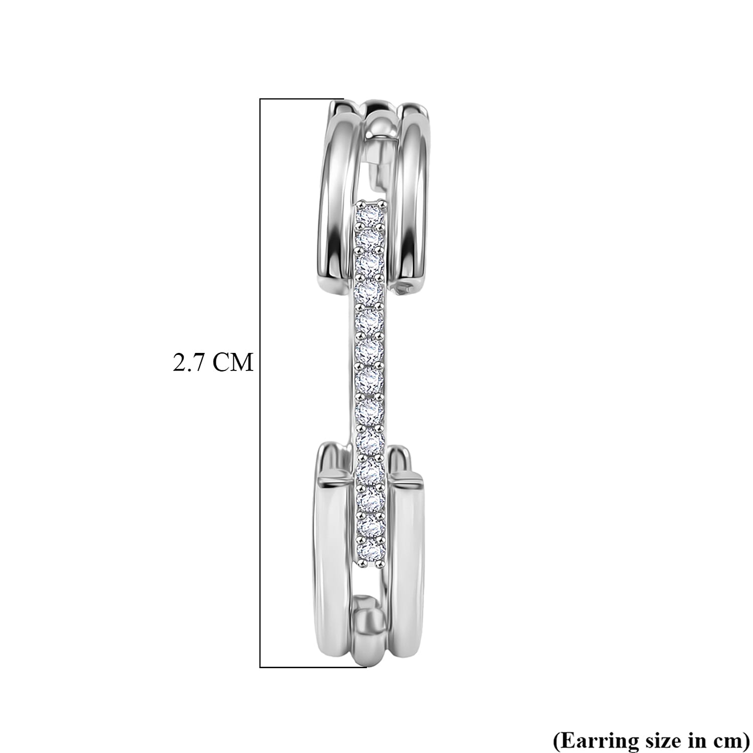 LUXURIANT Lab Grown Diamond Full Hoop Earring in Rhodium Overlay Sterling Silver (SI-G-H) 8422308 6