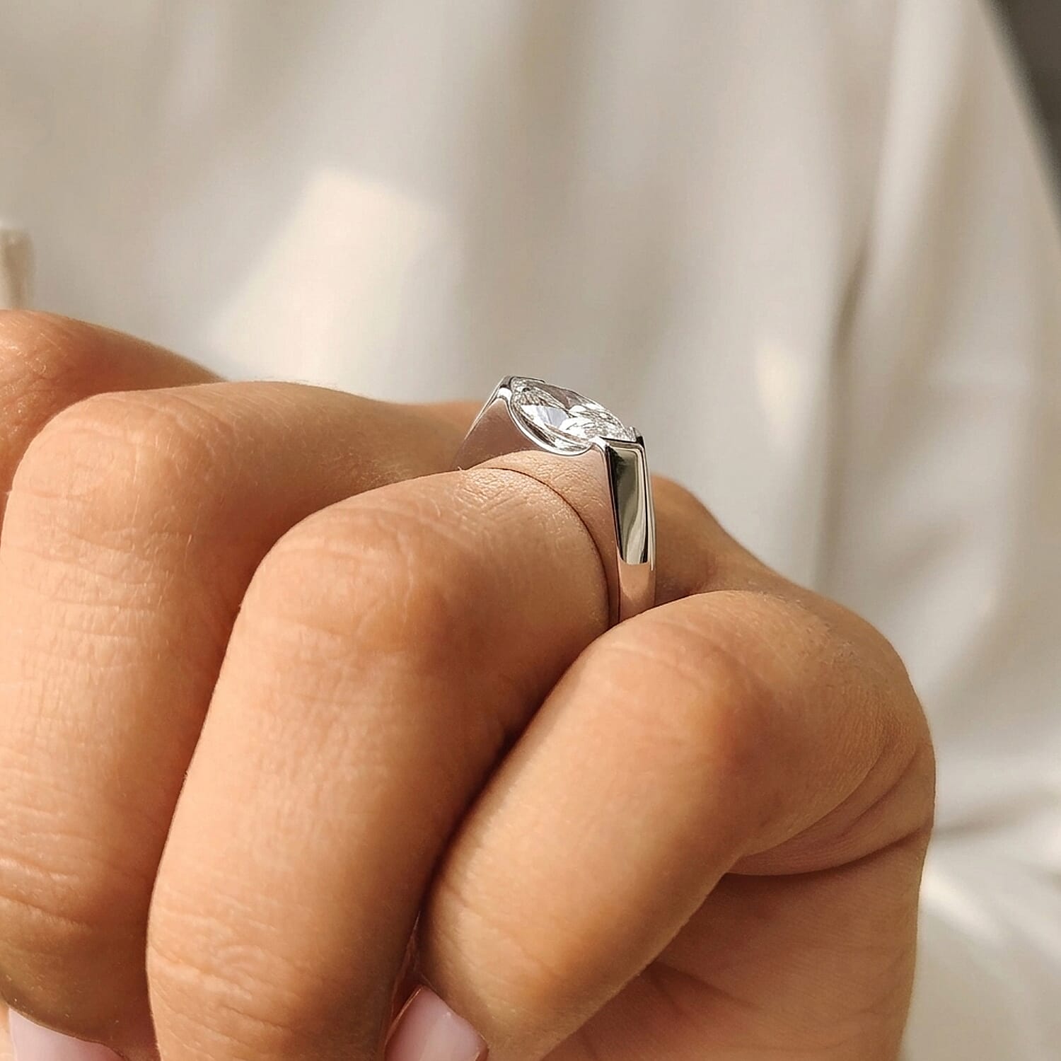 D'Joy - Moissanite Solitaire Ring in Rhodium Overlay Sterling Silver  1.86 Ct. 8428354 4