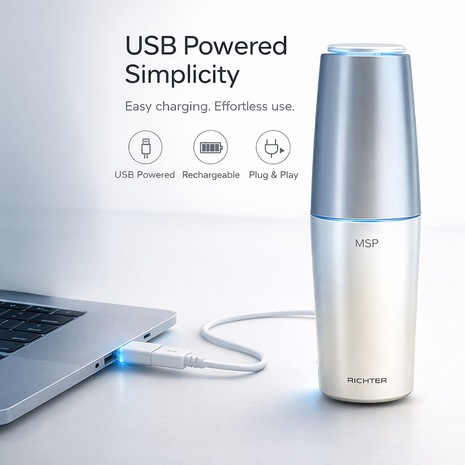 MSP1 UV-C Air Purifier with USB Port - Silver V32521172 4