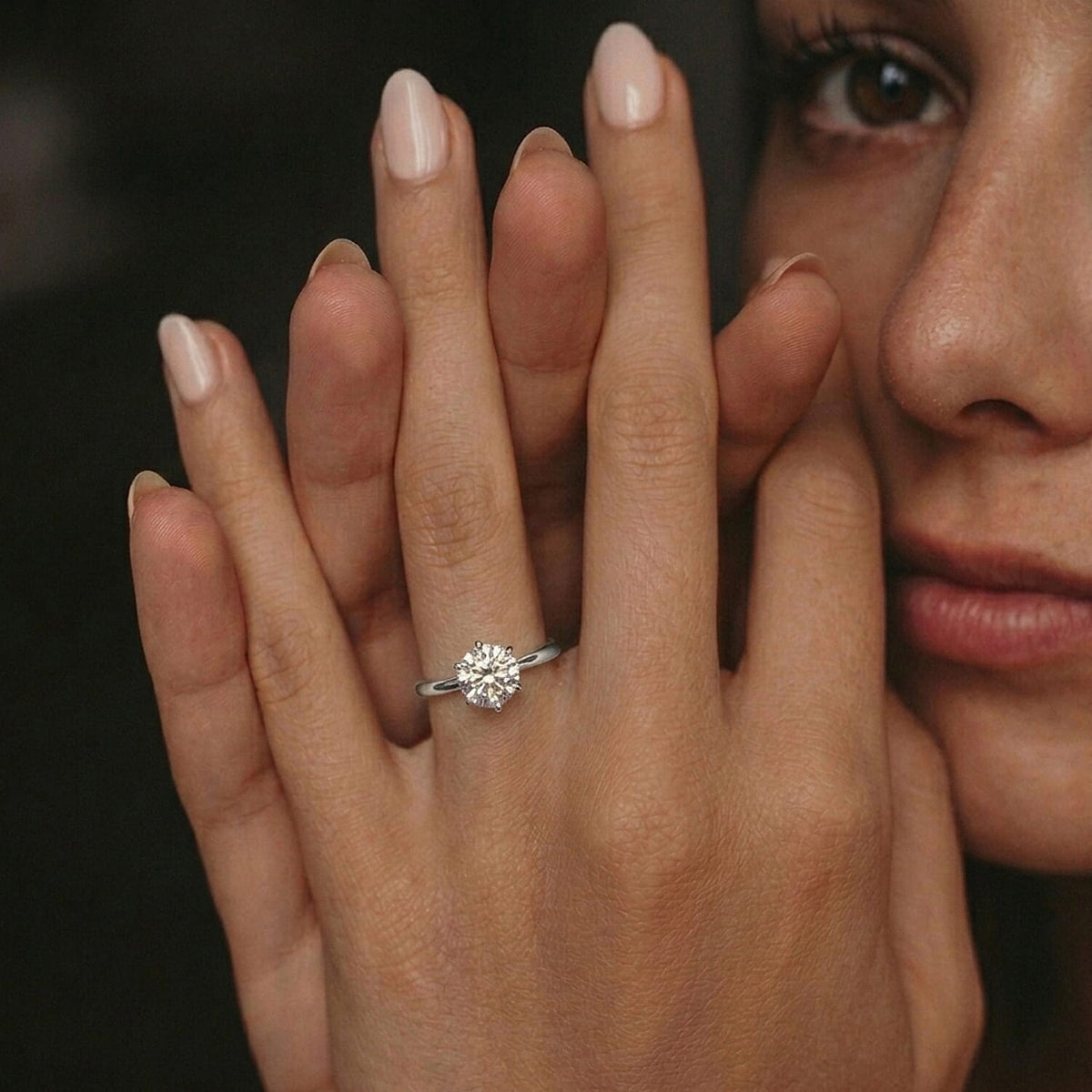 LUXURIANT 1 Ct. Lab Grown Diamond Solitaire Ring in Platinum Overlay Sterling Silver  (SI/GH) 8433617 3