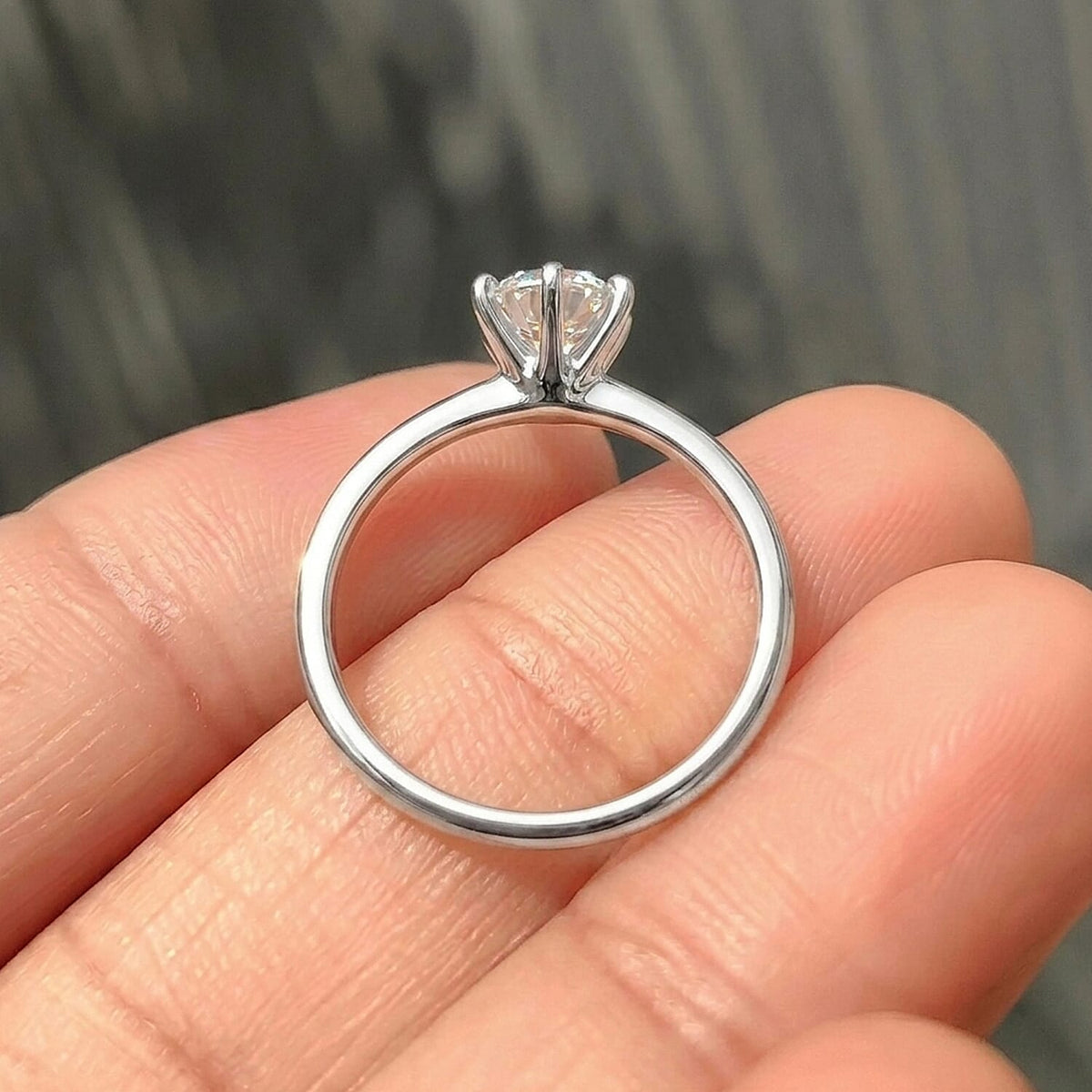 LUXURIANT 1 Ct. Lab Grown Diamond Solitaire Ring in Platinum Overlay Sterling Silver  (SI/GH) 8433617 4