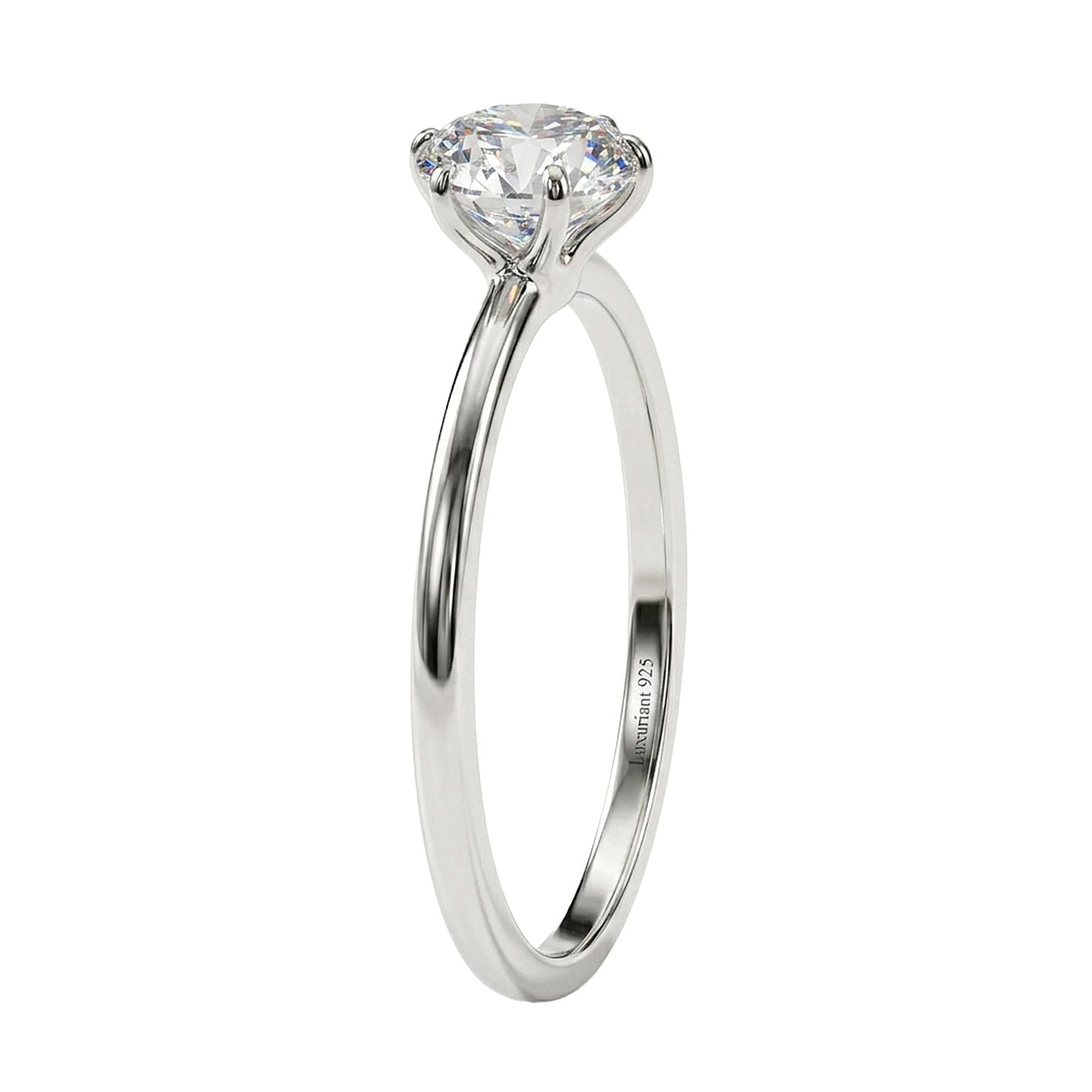 LUXURIANT 1 Ct. Lab Grown Diamond Solitaire Ring in Platinum Overlay Sterling Silver  (SI/GH) 8433617 6