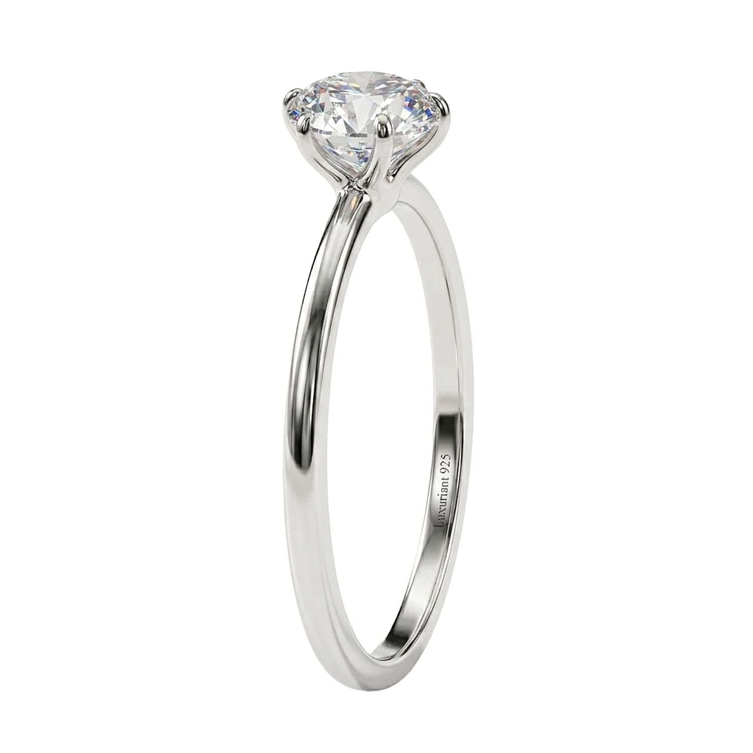 LUXURIANT 1 Ct. Lab Grown Diamond Solitaire Ring in Platinum Overlay Sterling Silver  (SI/GH) 8433617 6